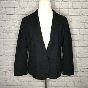 Ann Taylor Black Eyelit Blazer Size 12